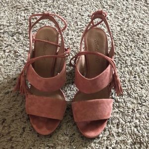 Madewell pink suede heels